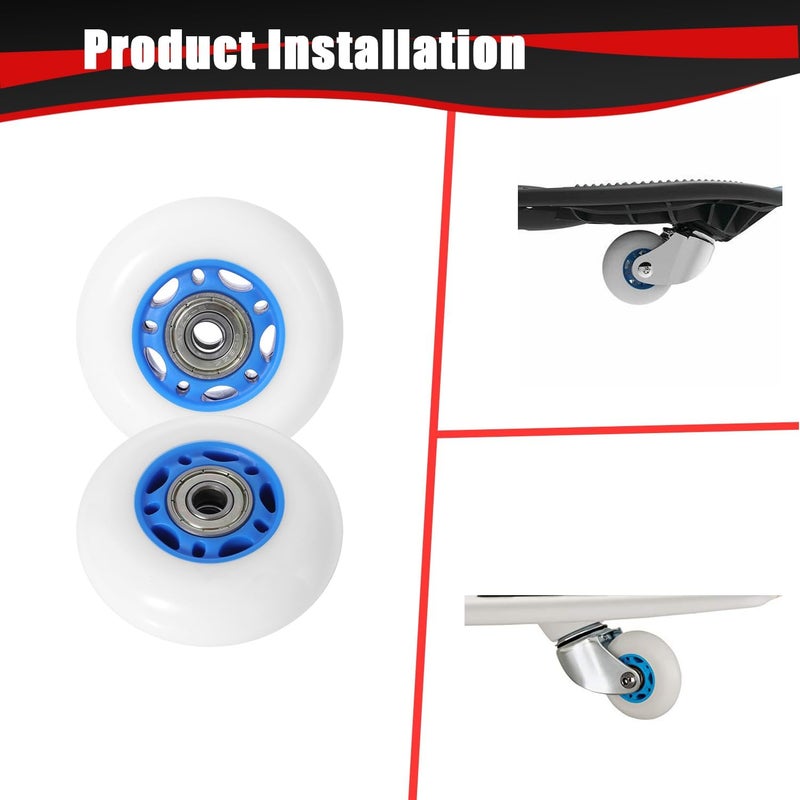 KAMIER Ripstik 76mm x 24mm Wheels Replacement for Razor Rip Stik Ripster Ripsurf CasterBoard 360 RipRider FlashRider PowerRider Caster Trike Kids Mini Scooter Skateboarded Caster Wheel Parts Blue - Image 2